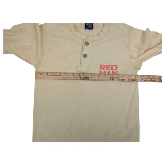 Red Man Chewing Tobacco Snuff Tropix Vintage Henley Shirt Mens‎ Size Small - Picture 9 of 11